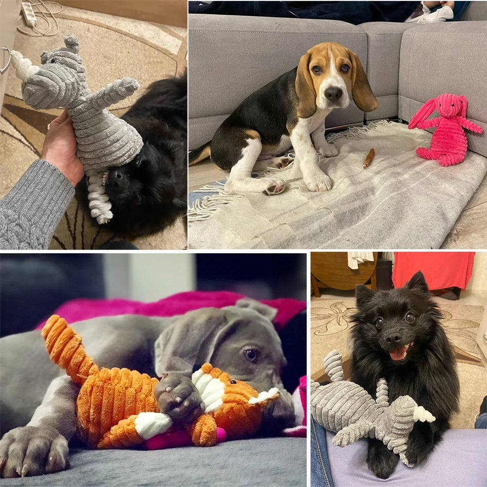 Bite Resistant Squeaky Corduroy Dog Toy