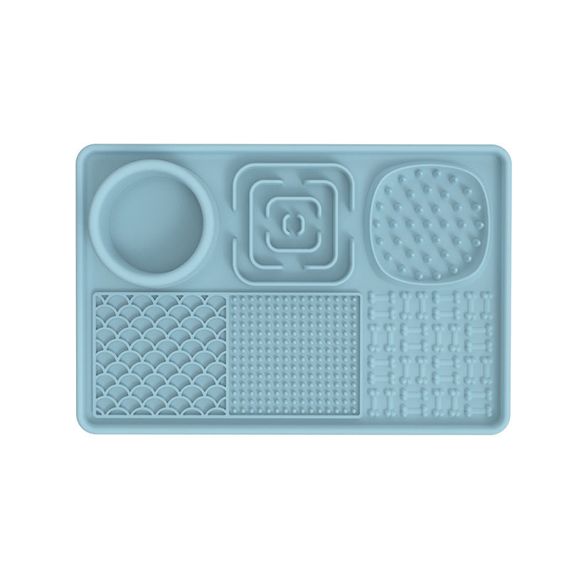 Rectangle Lick Mat Slow Enrichment Feeder with Suction Bottom