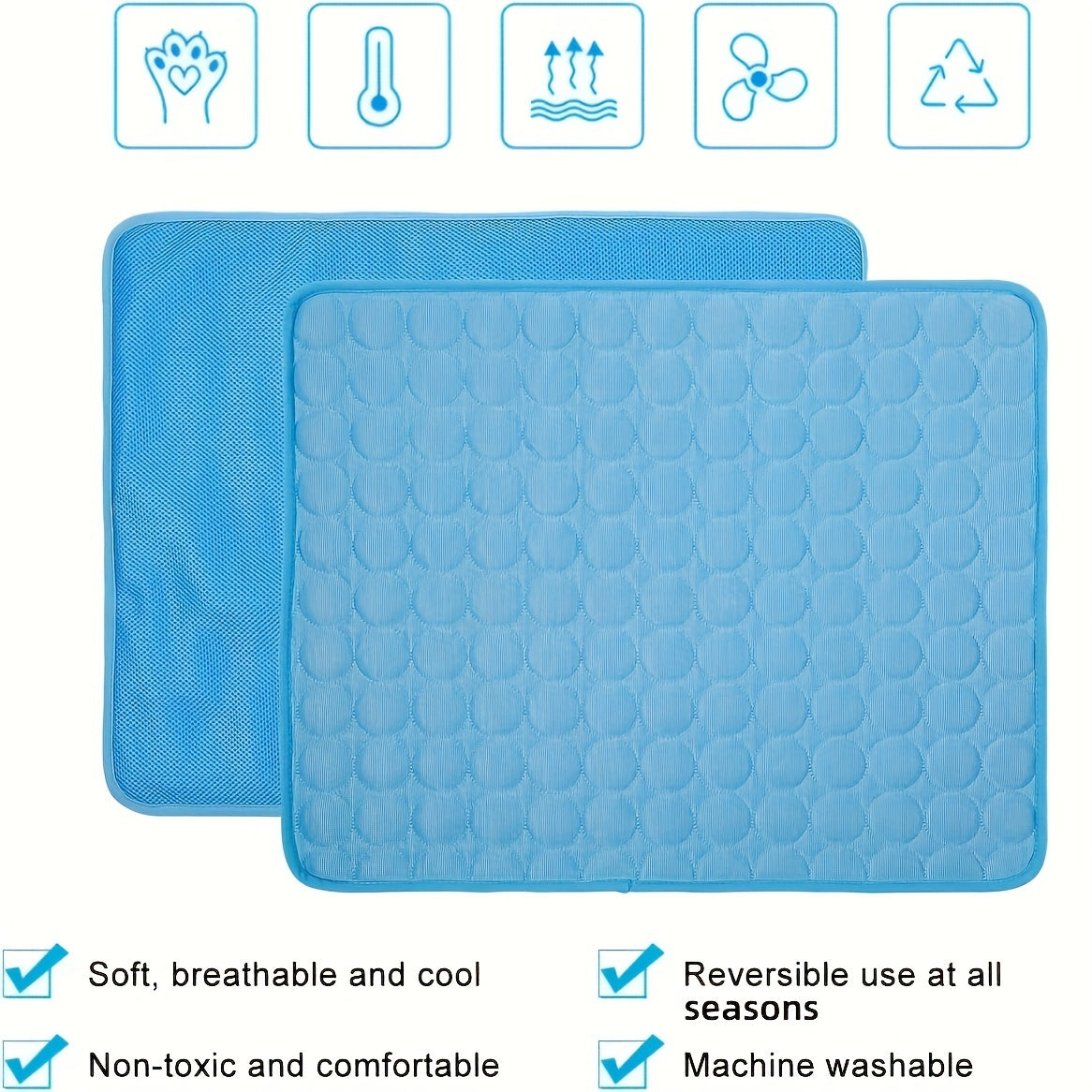 Breathable Mesh Cooling Dog Mat - Blue/Coffee/Grey/Pink