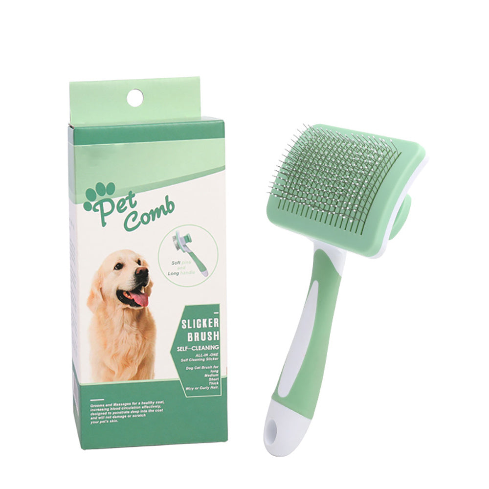 Self Cleaning Slicker Brush - Green/Orange/Pink
