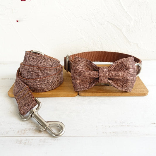Luxury Double Layer Bow Collar and Leash Set