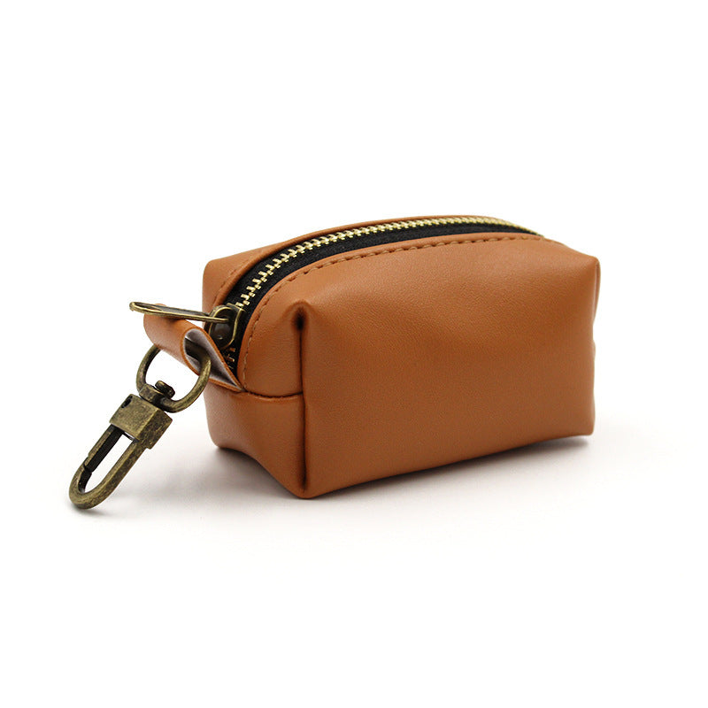 Leather Dog Poop Bag Dispenser - Black/Brown/Grey/Pink/SkyBlue