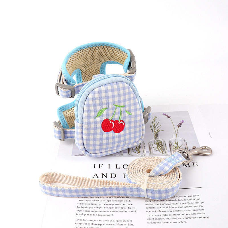 Plaid Cotton Backpack Harness - Blue/Green/Pink/Yellow