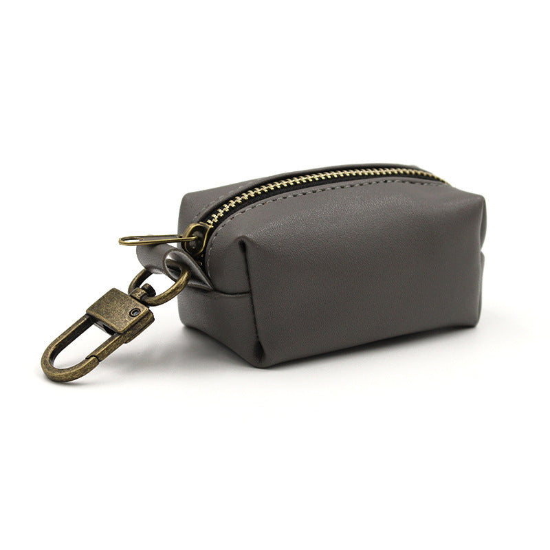 Leather Dog Poop Bag Dispenser - Black/Brown/Grey/Pink/SkyBlue