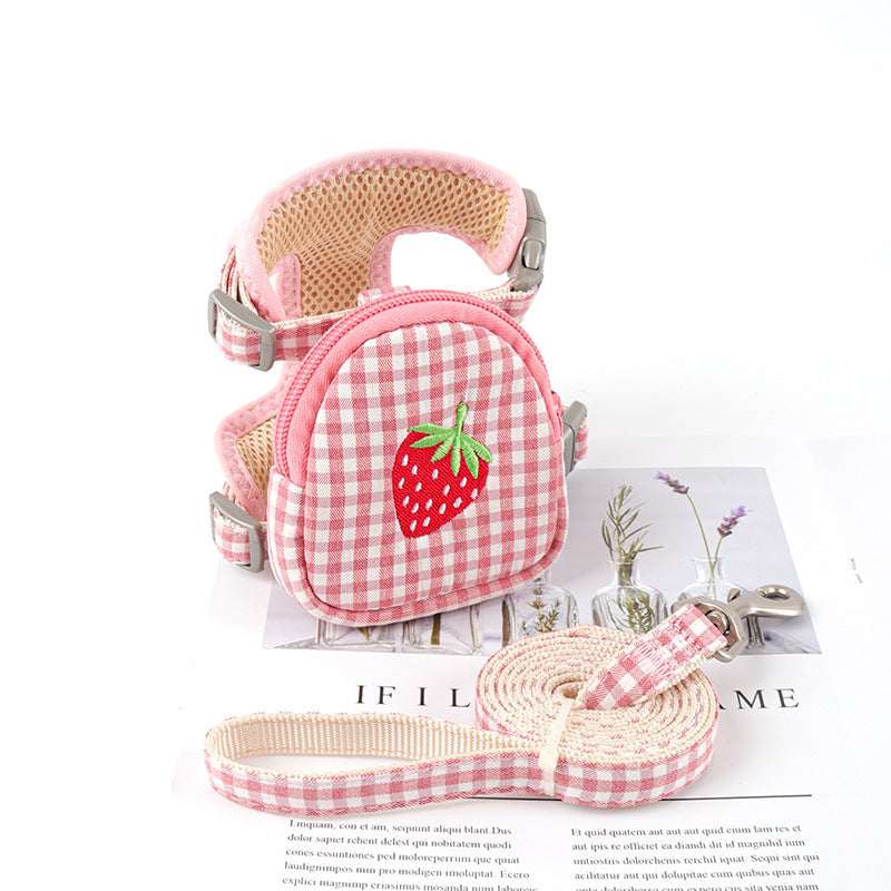 Plaid Cotton Backpack Harness - Blue/Green/Pink/Yellow