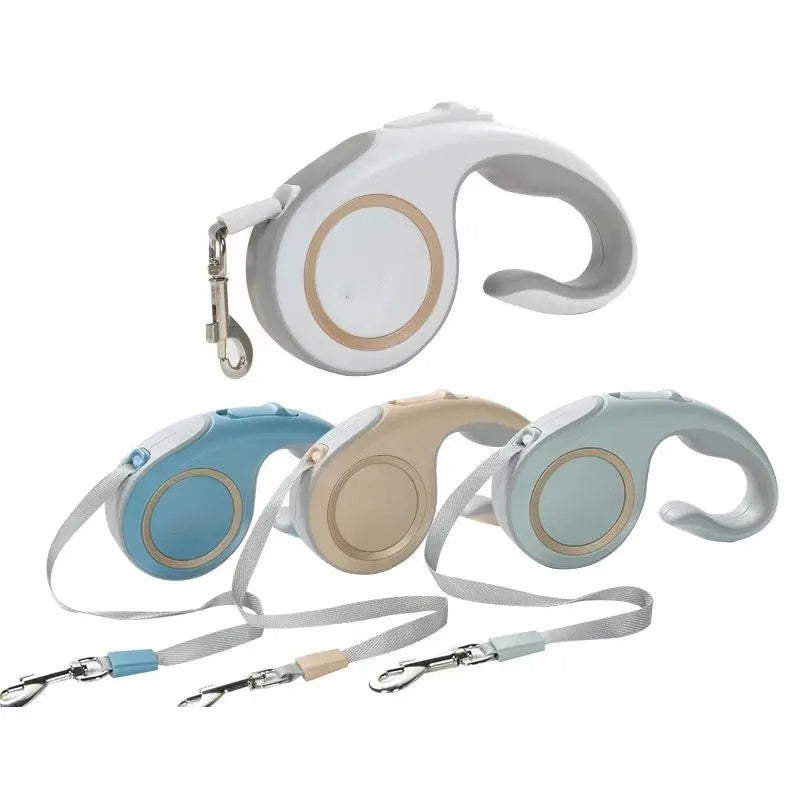 Lightweight Durable & Retractable Dog Lead - Blue/Champagne/Green/Purple/White/Yellow 3M-5M