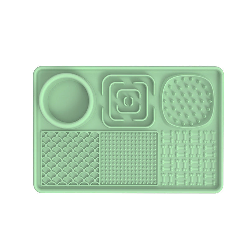 Rectangle Lick Mat Slow Enrichment Feeder with Suction Bottom