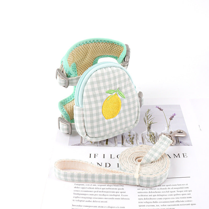Plaid Cotton Backpack Harness - Blue/Green/Pink/Yellow